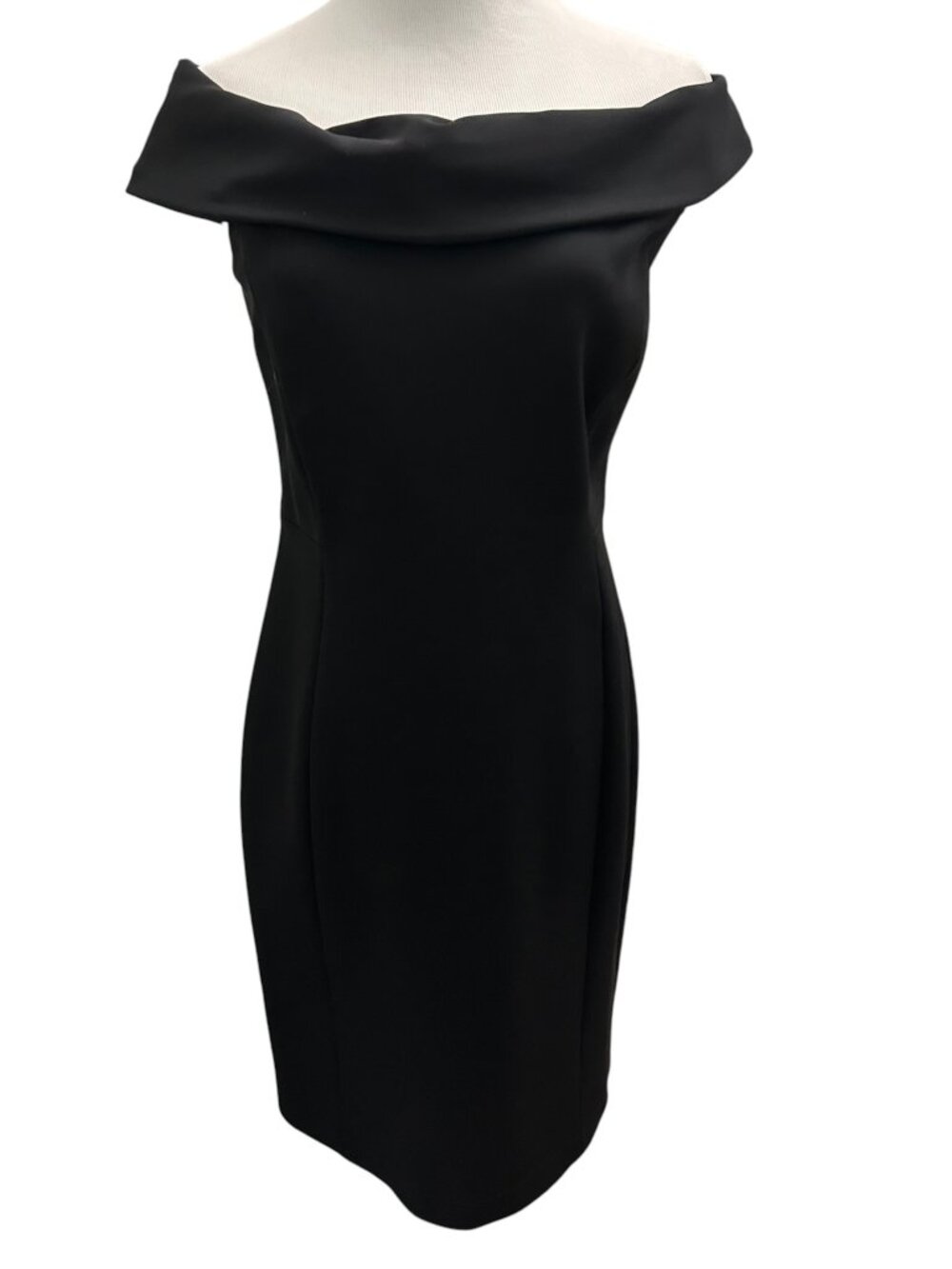 Lafayette 148 New York Women's Size 6 Off Shoulder Sleeveless Black Mini Dress